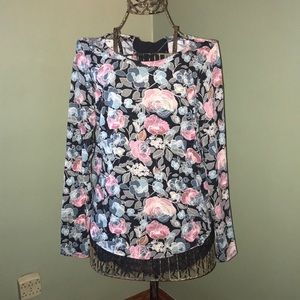 LC Lauren Conrad Long Sleeved Floral Top - Size S
